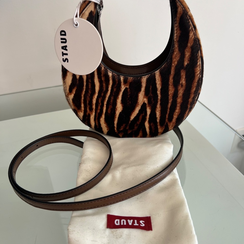 STAUD Lady Leopard Good Night Moon Top Handle Bag - Picture 14 of 15